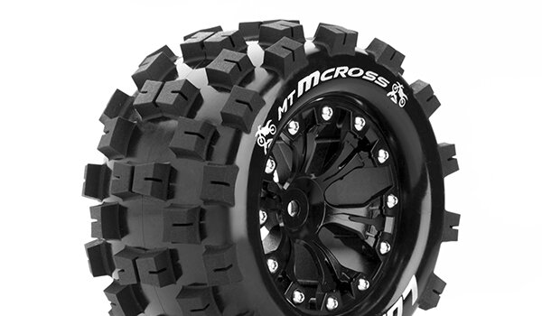 Team Louise L-T3274SB Mt-Mcross 1-10 Monster Truck Tyres Ready Glued Soft 2.8" Rims Black 0-Offset Ep Stampede 2Wd Rear Ep Rustler 2Wd Rear Ep Monster Jam 2Wd Rear (2 pcs.)