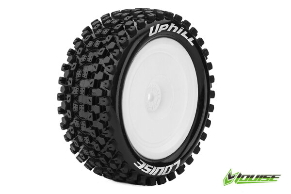 Team Louise L-T3279SWKR E-Uphill 1-10 Buggy Tyres Ready Glued Soft Rims White Kyosho Hex 12Mm 4Wd Rear (2 pcs.)