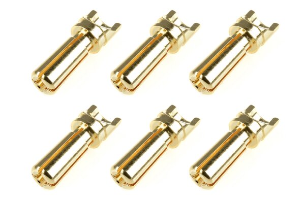 Team Corally C-50150 Bullit Connector 3.5Mm Plug With Slot Gold Plated Ultra Low Resistance Straight Cable 6 Pcs.