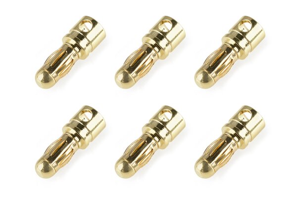 Team Corally C-50171 Bullit Connector 3.5Mm Male With Spring Gold Plated Straight Cable 6pcs