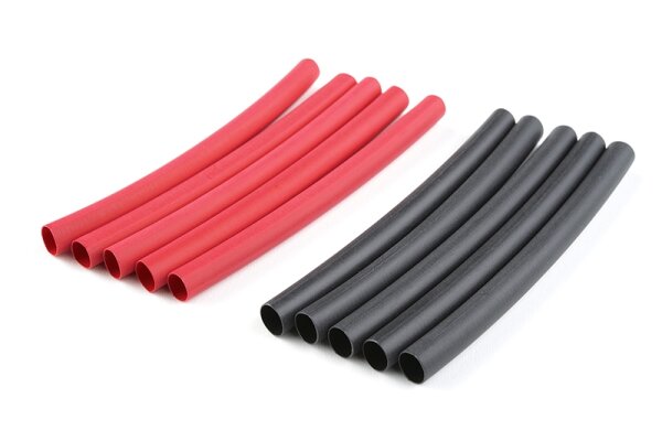 Team Corally C-50222 Gaine thermorétractable 4.7Mm Rouge + Noir 10 Sts