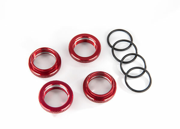 Traxxas TRX8968R spring plate alloy red GT-Maxx (4) (with O-ring)