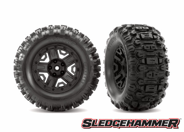Traxxas TRX6792 Tyres on 2.8 rim black Sledgehammer TSM rated (2 pcs.)