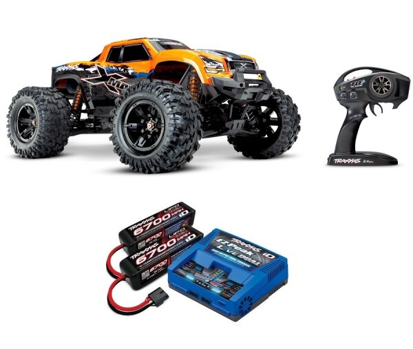 Traxxas 77086-4 X-Maxx 8S with Traxxas 8S Combo Duo Loader Brushless 1/5 4WD 2.4GHz TQi Wireless Orange-X
