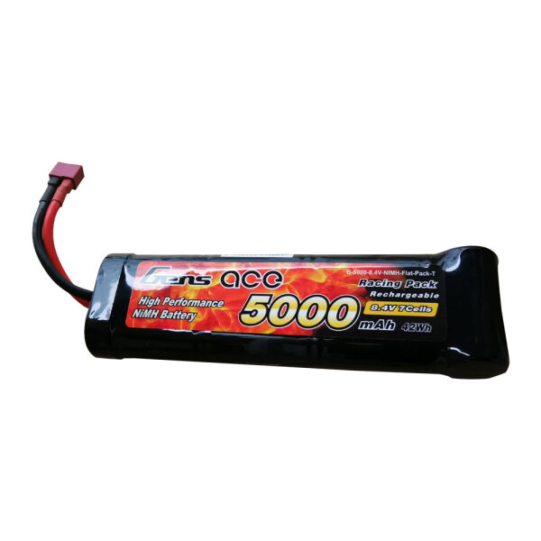 Gens Ace B-5000-8.4V-NIMH-Flat-Pack-T 5000mAh 8.4V NiMh-battery T-Plug