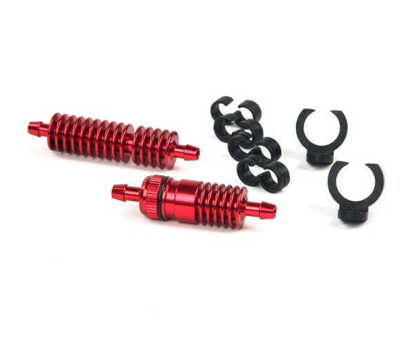 Robitronic R07128R Set fuel filter and extra cooler red (incl. holder & clips)