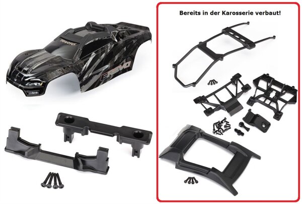 Traxxas TRX8611R Body conversion kit black clipless for E-Revo to E-Revo V2