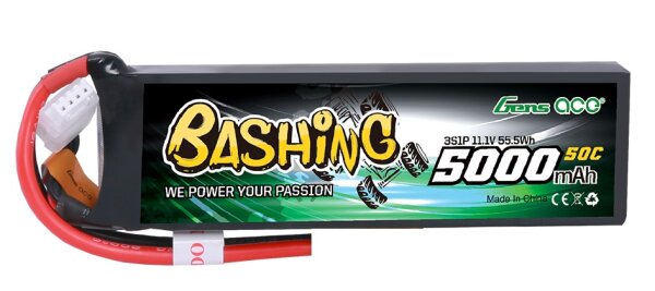 Gens Ace B-50C-5000-3S1P-Bashing 5000mAh 11.1V 3S LiPo battery 60C for Traxxas models