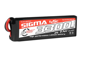 RC Plus RC-G45-3300-2S1P RC Plus - Li-Po Batterypack - Sigma 45C - 3300 mAh - 2S1P - 7.4V - XT-60