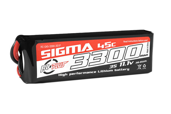 RC Plus RC-G45-3300-3S1P Li-Po Batterypack - Sigma 45C - 3300 mAh - 3S1P - 11.1V - XT-60