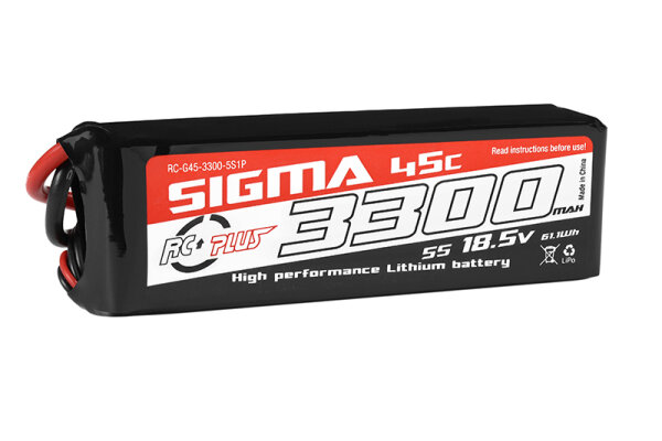 RC Plus RC-G45-3300-5S1P - Li-Po batterij - Sigma 45C - 3300 mAh - 5S1P - 18,5V - XT-60