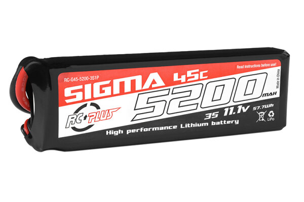 RC Plus RC-G45-5200-3S1P RC Plus - Pack de batteries Li-Po - Sigma 45C - 5200 mAh - 3S1P - 11.1V - XT-60