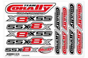 Team Corally C-00132-301 Team Corally - Decal vel SSX-8X