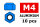 Team Corally C-31034 Team Corally - Écrou hexagonal en aluminium Autobloquant - M4 - Bleu - 10 pièces