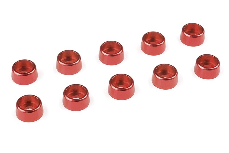 Team Corally C-31275 Team Corally - aluminium washer - for M3 cylinder head bolts - AD=8mm - red - 10pcs