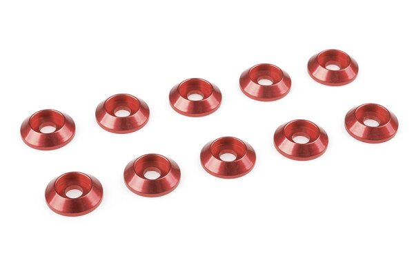 Team Corally C-31305 Team Corally - aluminium washer - for M3 pan head screws - OD=10mm - red - 10pcs