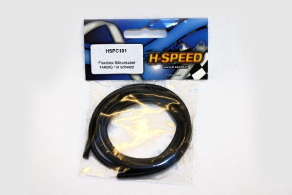 HSPEED HSPC101 flexibles Silikonkabel 14AWG 1m schwarz