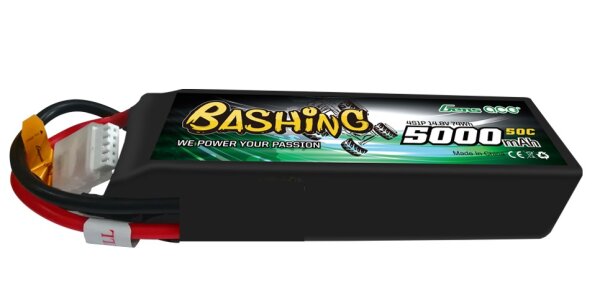 Gens Ace B-50C-5000-4S1P-Bashing 5000mAh 14.8V 4S LiPo Battery 50C for Traxxas