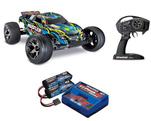 Traxxas TRX37076-4 Rustler VXL 2WD Brushless TSM Stability System with Traxxas 2S Combo Yellow