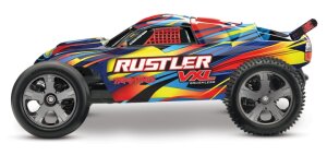 Traxxas TRX37076-4 Rustler VXL 2WD Sistema di stabilità TSM senza spazzole con Traxxas 3S Combo Arancione