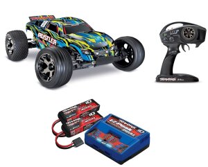 Traxxas TRX37076-4 Rustler VXL 2WD Brushless TSM Stability System with Traxxas 3S Combo Yellow