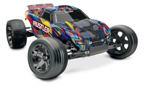 Traxxas TRX37076-4 Rustler VXL 2WD Brushless TSM Stability System with Traxxas 3S Combo Yellow