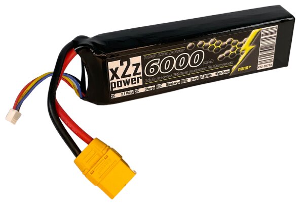 X2Z Power Racing X2Z-2873X-XT90 Batteria LiPo 50C 6000Mah 3S 11.1V XT90 Connettore