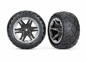 Traxxas TRX6768X tyre on rim 2.8 RXT chrome black / Anaconda (TSM rated)