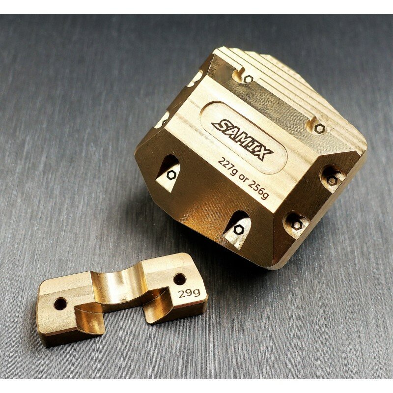 SAMIX SAM-scx6-4075G SCX-6 Coperchio differenziale in ottone (color oro con peso di regolazione)