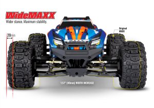 Traxxas 89086-4 Wide-Maxx 4x4 Brushless Monstertruck RTR 1/10 TQi 2.4GHz étanche + batterie TRX 4S 6700mAh