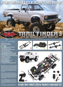 RC4WD Z-RTR0045 Trail Finder 3 RTR avec kit de carrosserie Mojave II