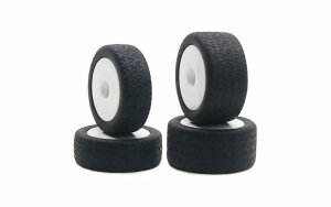 Carisma 15636 GT24B WHITE WHEELS/TIRES MOUNTED