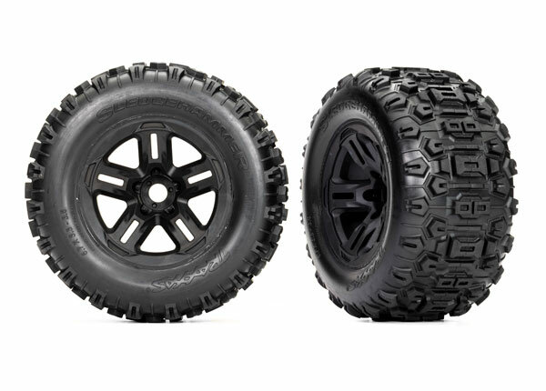 Traxxas TRX9672 Reifen auf Felge montiert 3.8 Felge schwarz Sledgehammer® Re