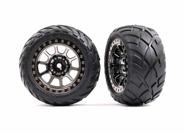 Traxxas TRX2478T Anaconda tyre on rim Bandit 2.2 black-chrome hi medium