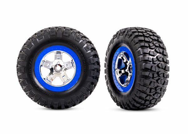 Traxxas TRX5869A BFGoodrich Reifen auf Felge SCT Chrom Beadl blau (2) 2WD vo