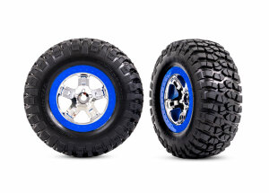 Traxxas TRX5869A BFGoodrich tyre on rim SCT chrome beadlock-style blue (2) 2WD vo