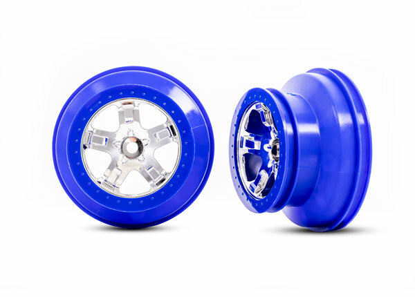 Traxxas TRX5870A Wheel SCT chrome beadlock style blue 3.0/2.2 (2) 2WD vo