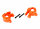 Traxxas TRX9037T Braccio dello sterzo vo arancione per impieghi gravosi +KT (da aggiornamento 9080)