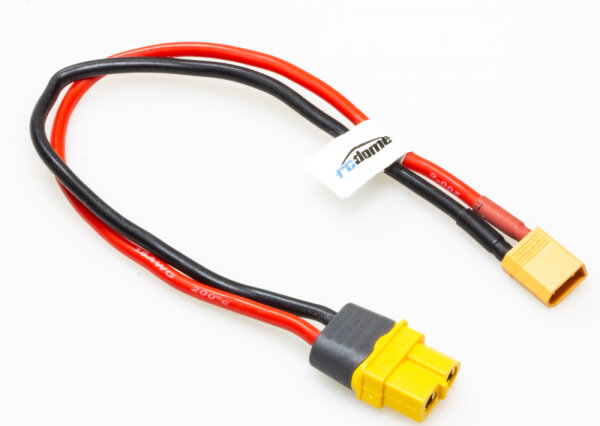 RC Dome Charging Cable XT60 female to XT30 male 20cm 16AWG.