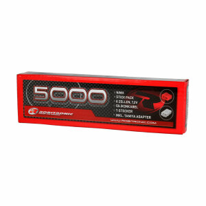 Robitronic SC5000T NiMH battery 5000mAh 7,2V Stick Pack T-connector & Tamiya