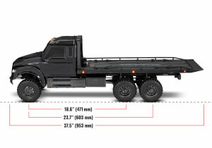 Traxxas TRX88086-4 TRX-6 Ultimate RC Hauler Flatbed Truck 1/10 6x6 RTR 6WD Brushed 2,4 GHz Tempomat Etanche Noir