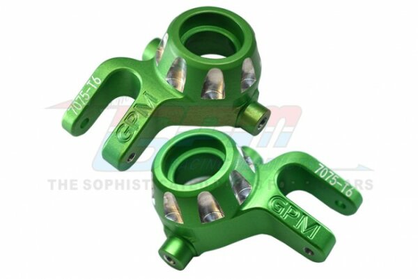GPM-SLE021-G Steering arm front wheel carrier in 7075-T6 aluminium green