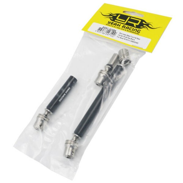 Yeah-Racing YA-AXSC-003BK Stainless steel front & rear centre drive shaft black for Axial SCX10 II AX90046