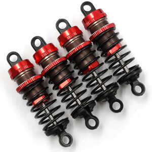 Yeah-Racing YA-BBG-0060RD Aluminium Big Bore Go Dämpfersatz 60mm 4 Stück für 1/10 RC On-Road Off-Road Rot