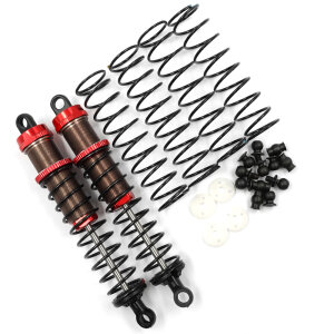 Yeah-Racing YA-BBG-0100RD Aluminium Big Bore Go Dämpfersatz 100mm 2 Stück für 1/10 RC Off-Road Car Rot