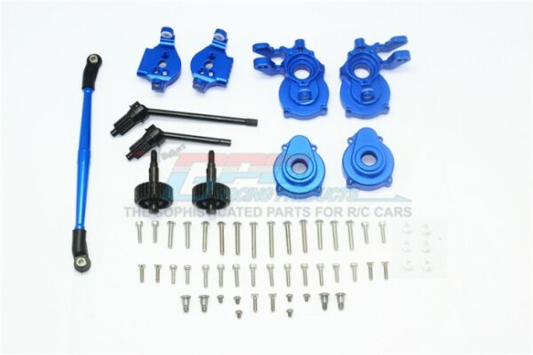 GPM TRX4H100F-B Aluminium front C-Hubs + steering knuckle + spindle gear + CVD + steering link