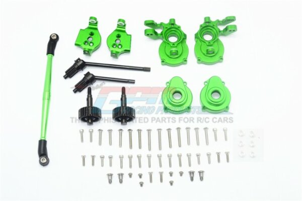 GPM TRX4H100F-G Aluminium front C-Hubs + steering knuckle + spindle gear + CVD + steering Link