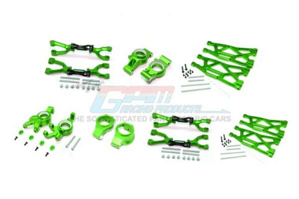 GPM TXM100-G Aluminium upper and lower wishbones front & rear + C-Hubs front + articulated arms front set