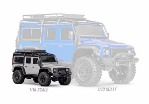 Traxxas 97054-1 TRX-4M Land Rover Defender 1/18 4WD RTR Crawler 2,4GHz mit Akku, Ladegerät und Beleuchtung Blau
