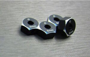SAMIX SAMend-6063-6 Alum. Adaptateur hexagonal (6mm) noir